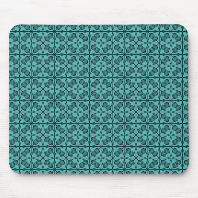 Ultramodern Retro Mousepad, Teal Mouse Pad (Front)