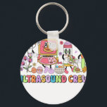 ultrasound crew, retro, vintage key ring<br><div class="desc">Durable and lightweight keychain featuring a vibrant,  high-quality print,  perfect for keys,  bags,  backpacks,  small gifts,  souvenirs,  and everyday accessories.</div>