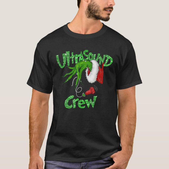 Ultrasound Crew Sonographer Merry Christmas Xmas P T-Shirt (Front)