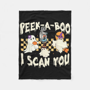 Ultrasound Cute Ghost Halloween Spooky Season Fleece Blanket