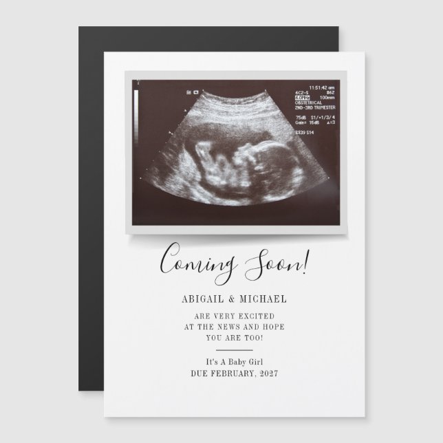 Ultrasound Gender Reveal Pregnancy Announcement (Front/Back)