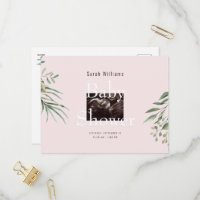 Ultrasound Photo Baby Shower Foliage Pink