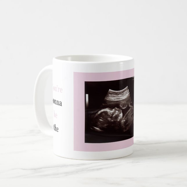 Ultrasound Photo Dad-toBe Best Dad Ever Pink Coffee Mug (Front Left)