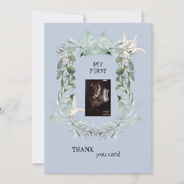 Ultrasound Photo Foliage Funny Thank You Baby  Card (Front)