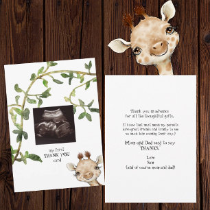 Ultrasound Photo Giraffe Thank You  Card