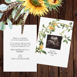 Ultrasound Photo Sunflower Thank You