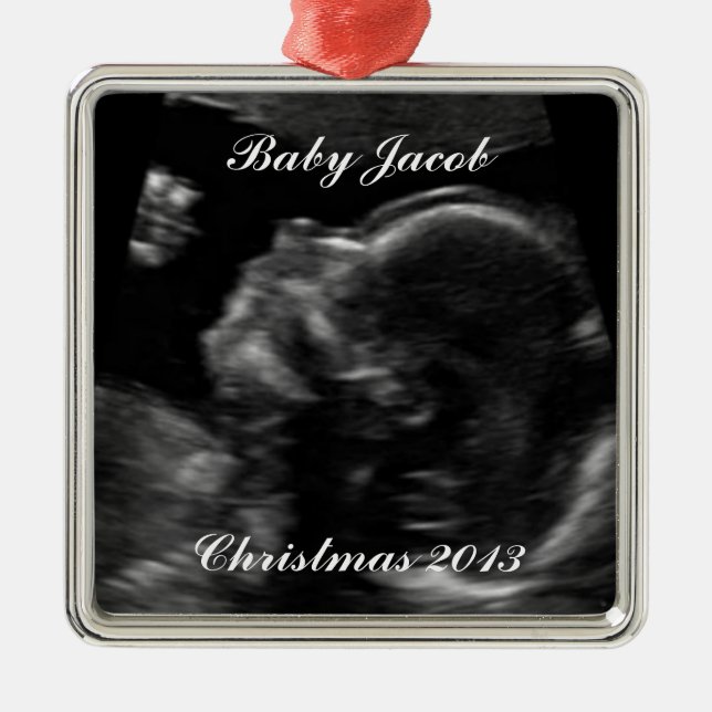 Ultrasound Photo Template Metal Ornament (Front)