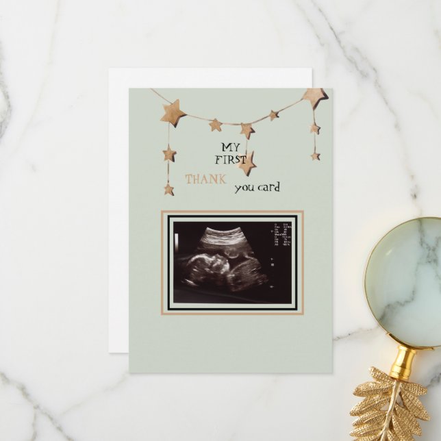 Ultrasound Photo Thank You Funny Card (Front/Back In Situ)