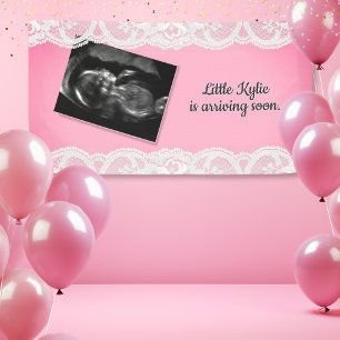 Ultrasound Pink Baby Shower Banner