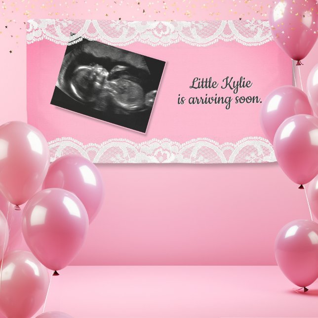 Ultrasound Pink Baby Shower Banner (Creator Uploaded)