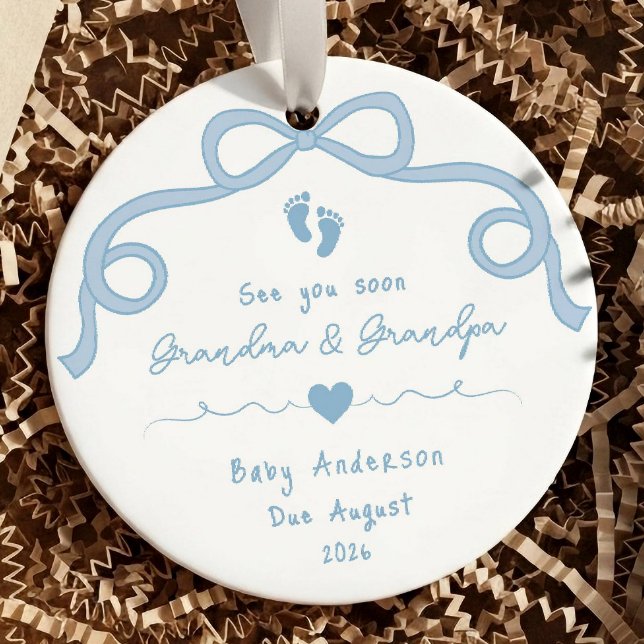 Ultrasound Pregnancy Announcement Christmas  Ceramic Ornament (Creator Uploaded)