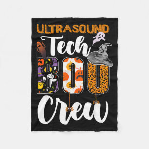 Ultrasound Tech Boo Crew Funny Halloween Fleece Blanket