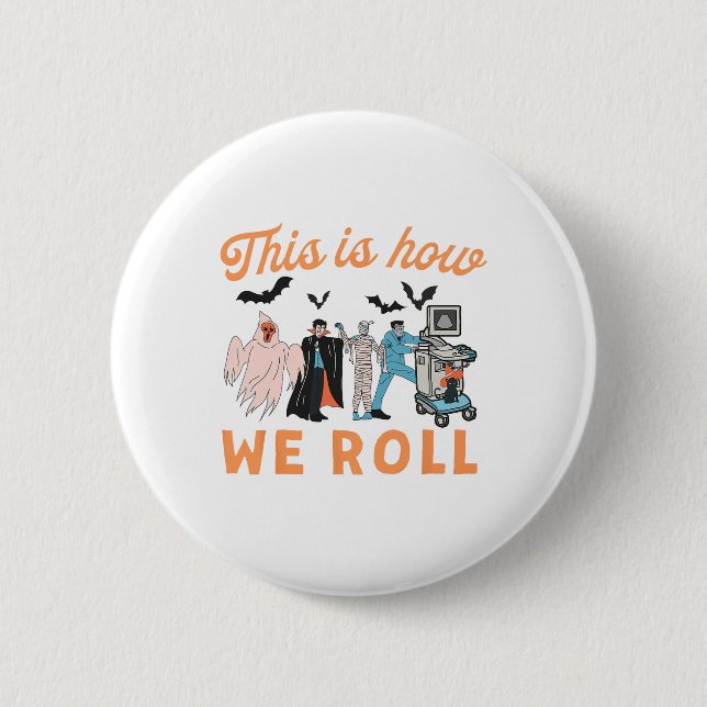 Ultrasound Tech Ghosts Vascular Tech Sonographer H 6 Cm Round Badge (Front)