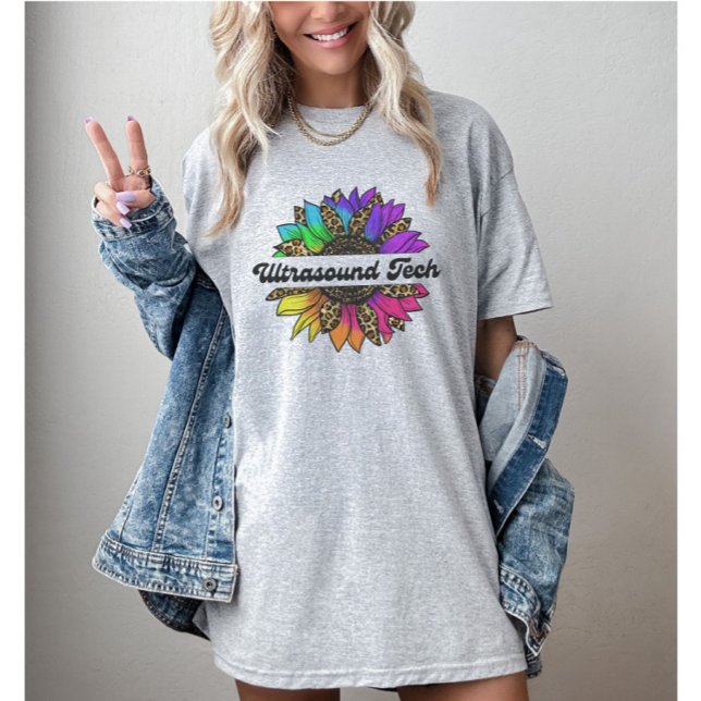 Ultrasound Tech Profession Rainbow Sunflower  T-Shirt (Ultrasound Tech Profession Rainbow Sunflower T-Shirt
)
