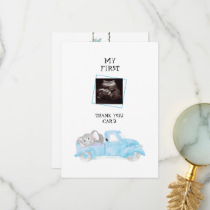 Ultrasound Vintage Truck Funny Baby Thank You Card