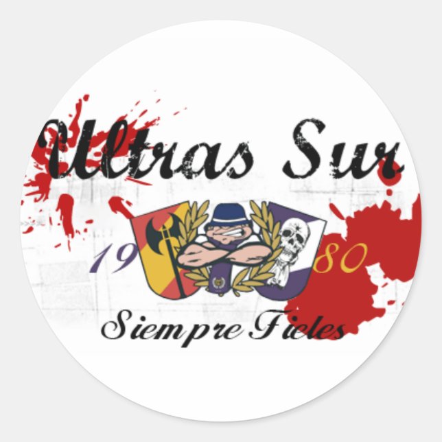 ULTRASSUR ultras sur  Real Madrid Classic Round Sticker (Front)