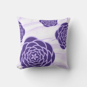 Ultraviolet Peonies on Soft Lilac Background Cushion