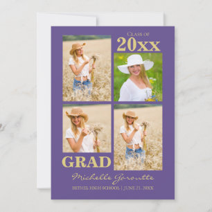 Ultraviolet Photo Graduation Announcement Card