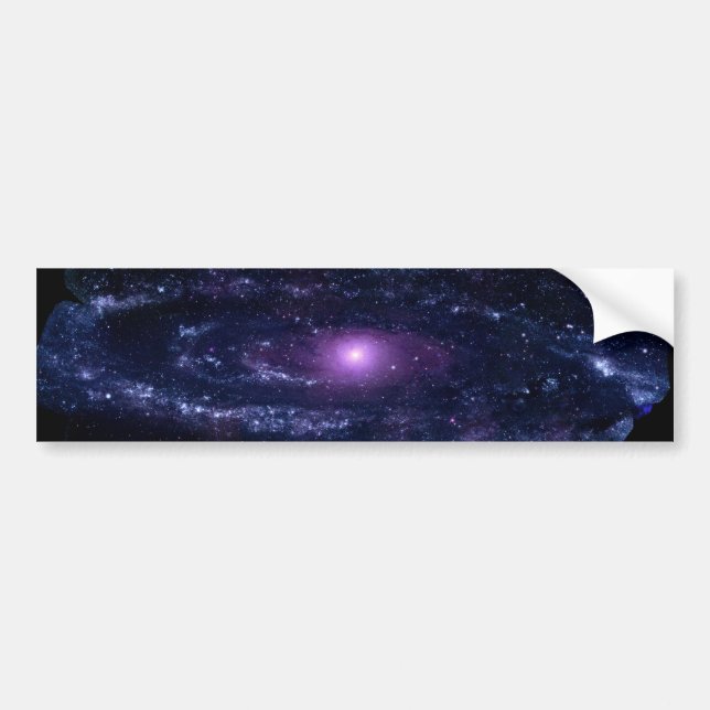 Ultraviolet Purple Andromeda Galaxy Space Bumper Sticker (Front)