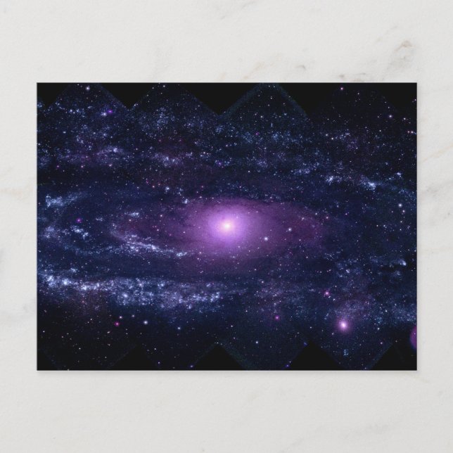 Ultraviolet Purple Andromeda Galaxy Space Postcard (Front)