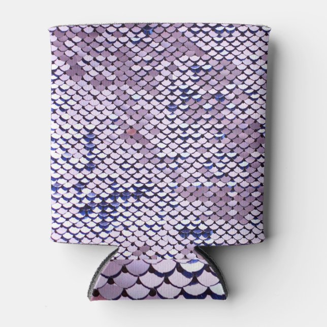 Ultraviolet Sequin: Glitter Shiny Texture. Can Cooler (Front)