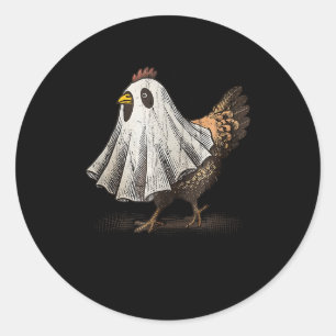 Ultrygeist Chicken, Chicken Ghost, Funny Halloween Classic Round Sticker