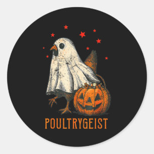Ultrygeist Funny Halloween Chicken Ghost Costume P Classic Round Sticker