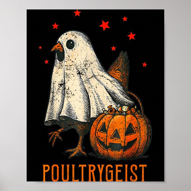 Ultrygeist Funny Halloween Chicken Ghost Costume P Poster (Front)