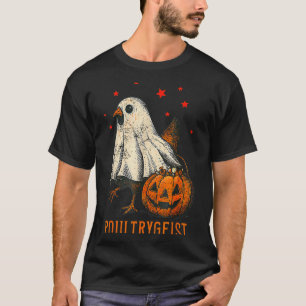 Ultrygeist Funny Halloween Chicken Ghost Costume P T-Shirt