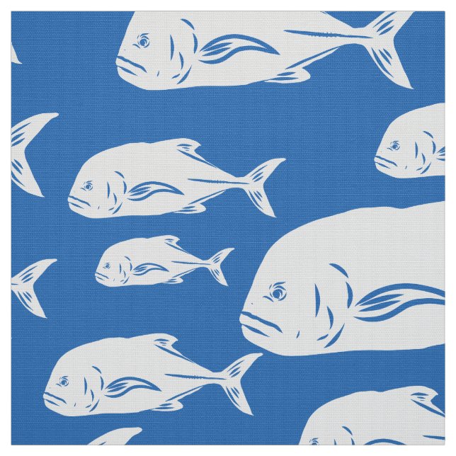 Ulua and papio pattern fabric (Swatch)
