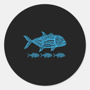 Ulua Fishing Native Hawaiian - Hawaiian Tribal Classic Round Sticker