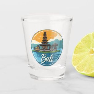 Ulun Danu Bali Indonesia Travel Abstract Shot Glass