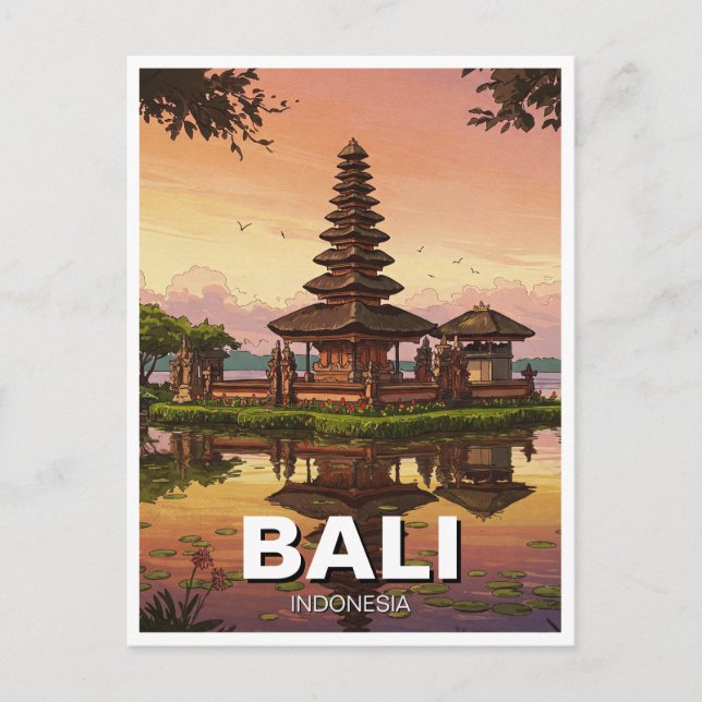 Ulun Danu Bali Indonesia Travel Postcard (Front)