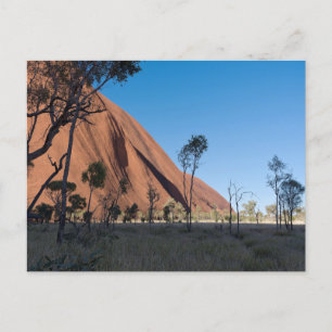uluru and desert plain postcard