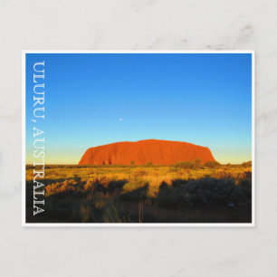 uluru australia blue postcard