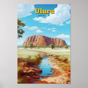 Uluru Australia Italy Vintage Travel Poster