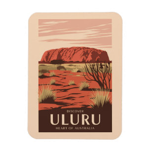 Uluru Australia Travel Art Vintage Magnet