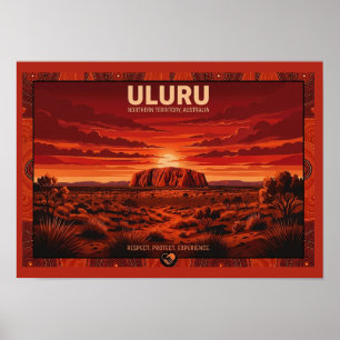 Uluru Australia Travel Poster - Northern Territory