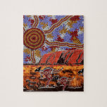 Uluru - Authentic Aboriginal Art Jigsaw Puzzle<br><div class="desc">Uluru
Kangaroos hopping around the land with the stunning view of Uluru in the background
100% Authentic Aboriginal Art
Royalties go direct to Artist
Artist: Stephen Hogarth
Copyright Hogarth Arts 2017
Visit www.hogartharts.com.au for more details</div>