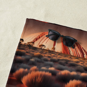 Uluru "Ayers Rock" Australia Oil Paint, Beach Towel