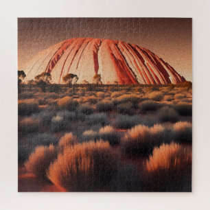 Uluru "Ayers Rock" Australia Oil Paint, Jigsaw Puzzle