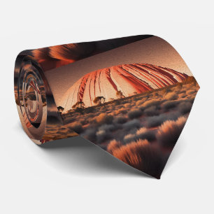Uluru "Ayers Rock" Australia Oil Paint, Tie