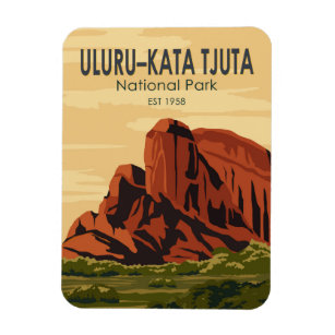 Uluru-Kata Tjuta National Park Australia Vintage  Magnet
