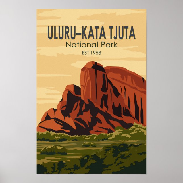 Uluru-Kata Tjuta National Park Australia Vintage  Poster (Front)