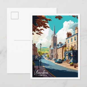 Ulverstone Tasmania vintage travel illustration Postcard