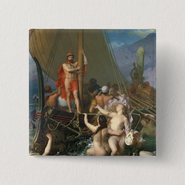 Ulysses and the Sirens 2 15 Cm Square Badge (Front)