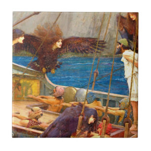 Ulysses and the Sirens by J. W. Waterhouse Tile