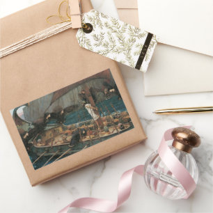Ulysses and the Sirens by John William Waterhouse Rectangular Sticker