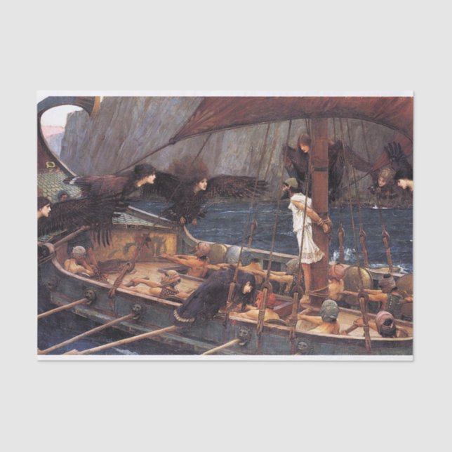 Ulysses and the Sirens, by John William Waterhouse Tissue Paper (Front)