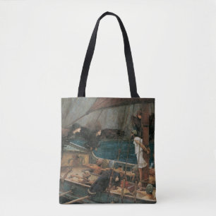 Ulysses and the Sirens by John William Waterhouse Tote Bag